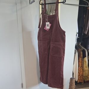 Lucy & Yak Burgundy Corduroy Jumpsuit